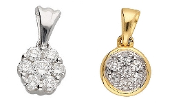 Anhänger in Gold mit Diamanten